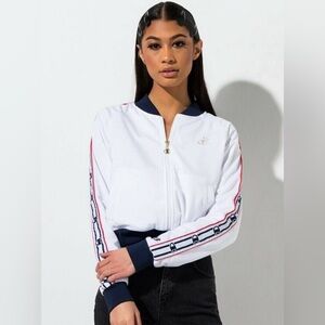 Champion Women's White Track Bomber Jacket NWT